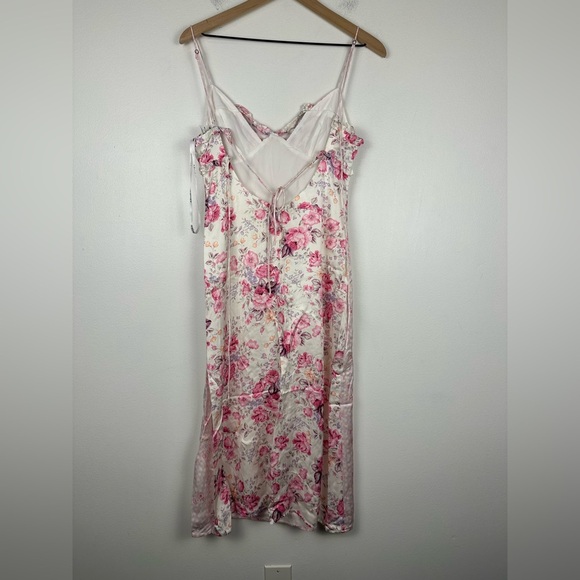 For Love and Lemons Taylor Floral Satin Coquette Girly Midi Dress Sz S - Picture 9 of 10